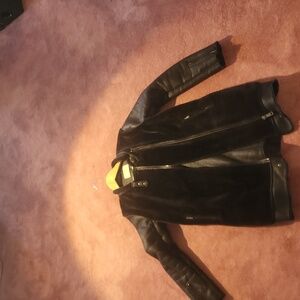 ZARA Black Faux fur 3/4 length coat Zippers Sporty
